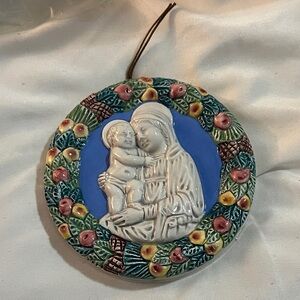 Italian Ceramic Wall Plaque by F. Niccacci Deruta.  Vintage . Signed